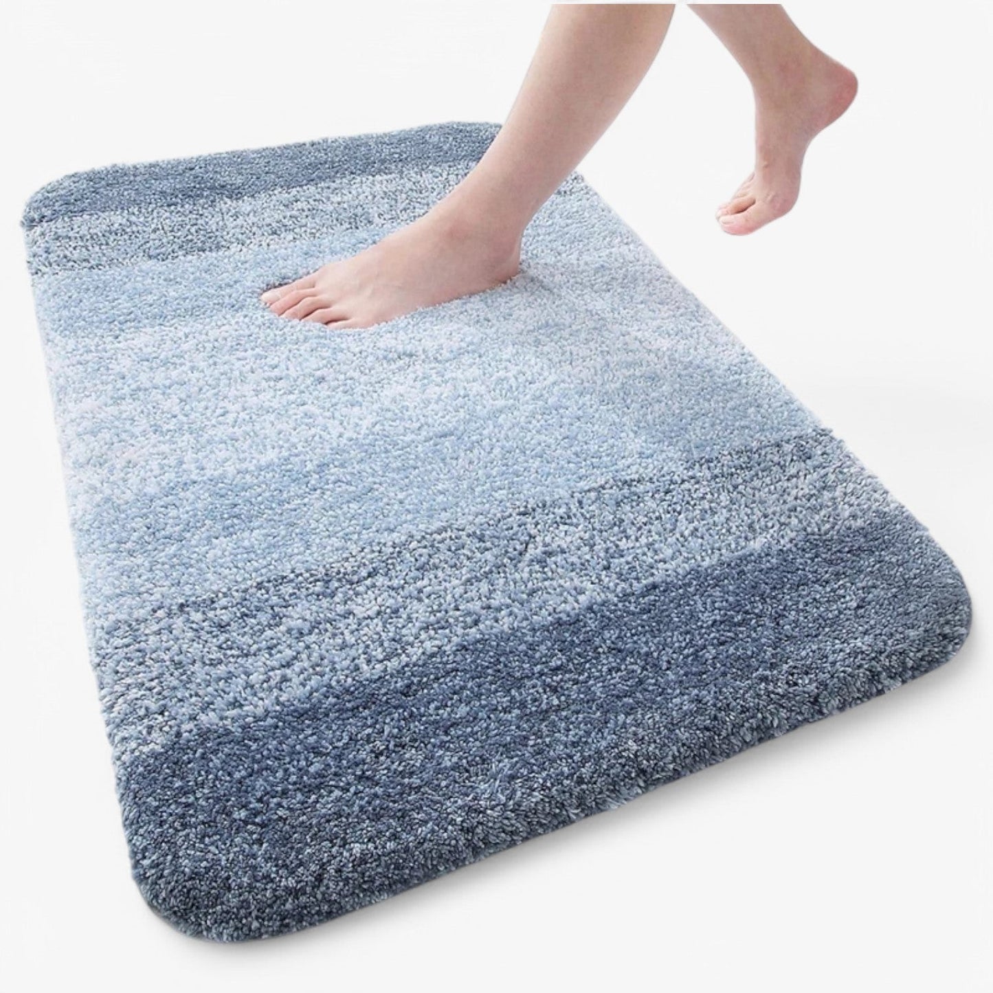 "Antislip badmat microvezel, super absorberend, blauw, droogt snel, voorkomt uitglijden, luxe en veilig voor badkamer"