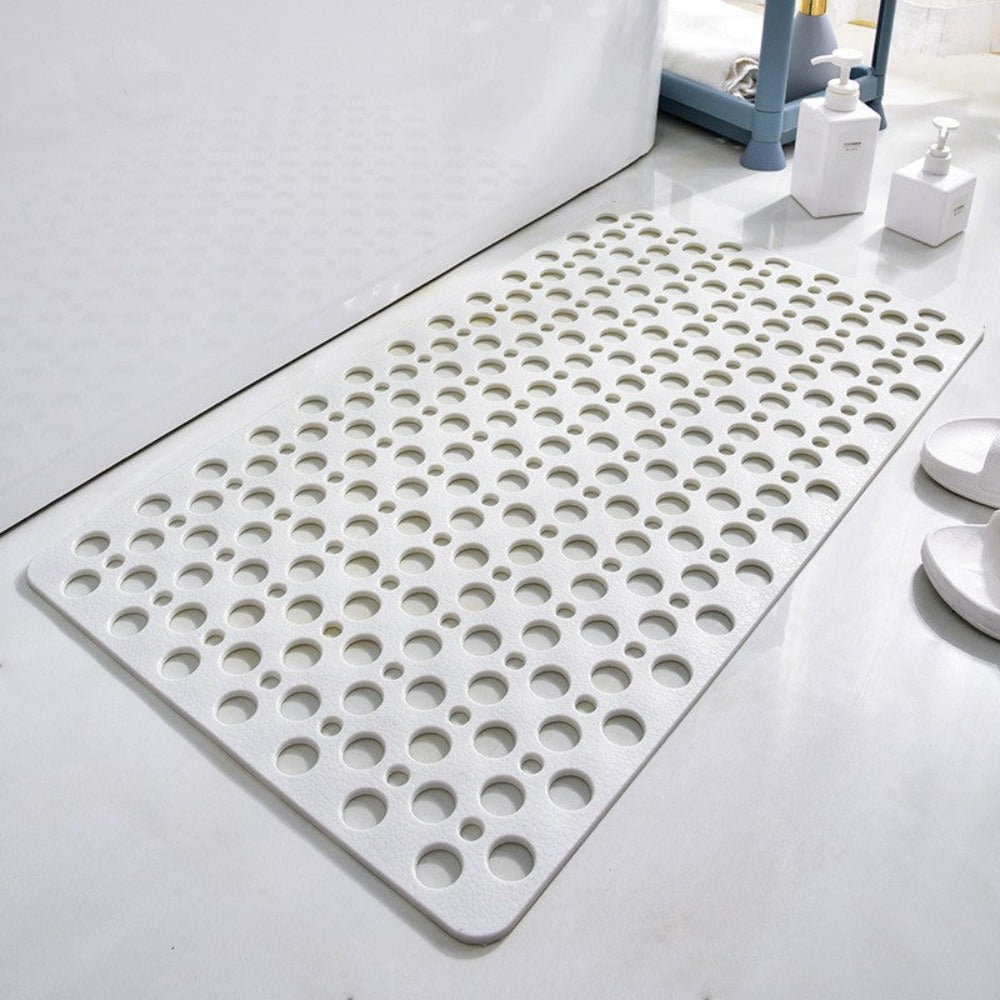 "Antislip douchemat met antibacteriële bescherming, duurzaam PVC, sterke zuignappen, rechthoekig, voor veilige badkamer."