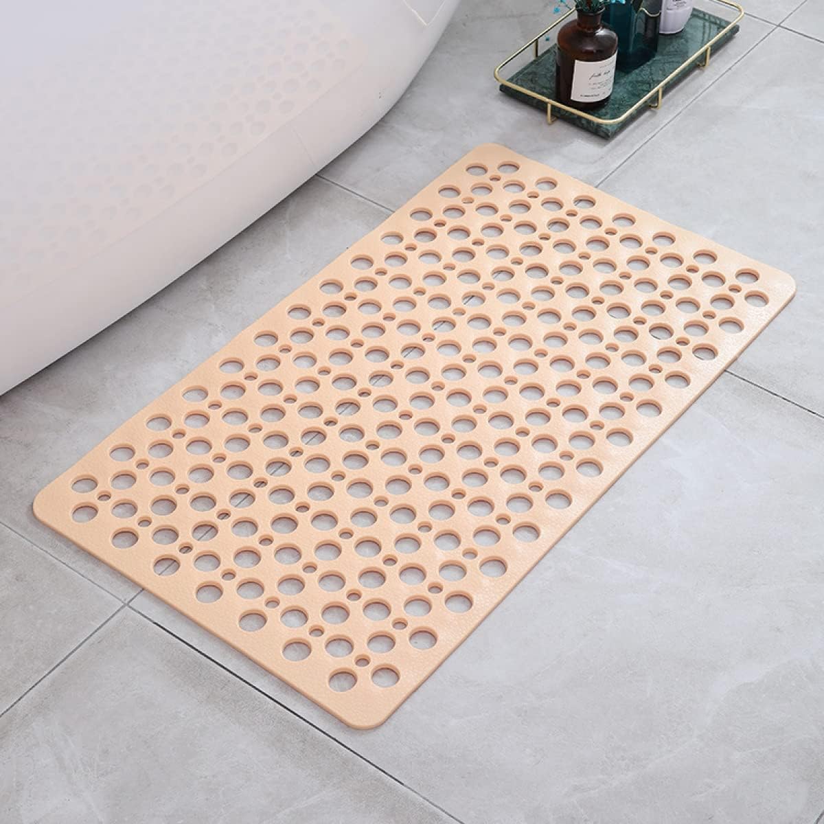 "Antislip douchemat met antibacteriële bescherming, duurzaam PVC, sterke zuignappen, rechthoekig, voor veilige badkamer."