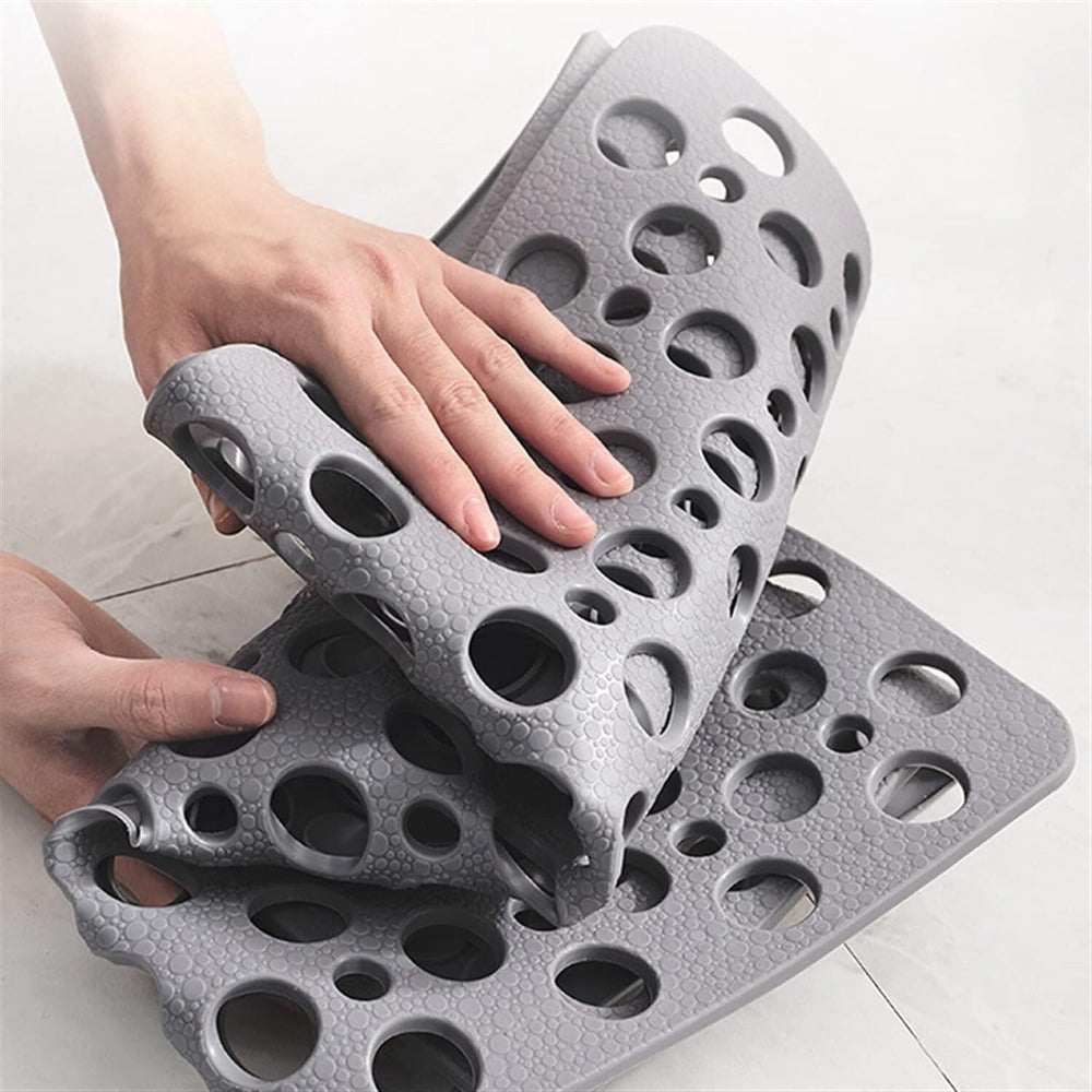"Antislip douchemat met antibacteriële bescherming, duurzaam PVC, sterke zuignappen, rechthoekig, voor veilige badkamer."