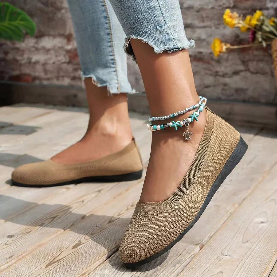 "Ballerina schoenen dames, antislip, elegant design, comfortabele pasvorm, ademend materiaal, ideaal voor dagelijks gebruik."