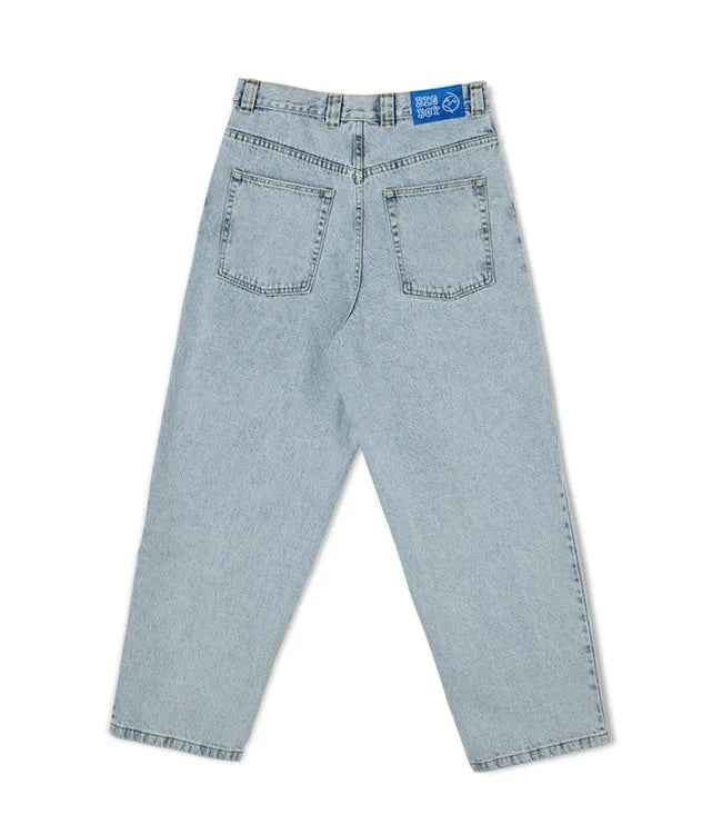 "Blauw oversized heren baggy skater jeans met losse pasvorm, perfect voor streetwear en casual stijl."