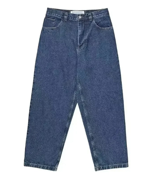 "Blauw oversized heren baggy skater jeans met losse pasvorm, perfect voor streetwear en casual stijl."