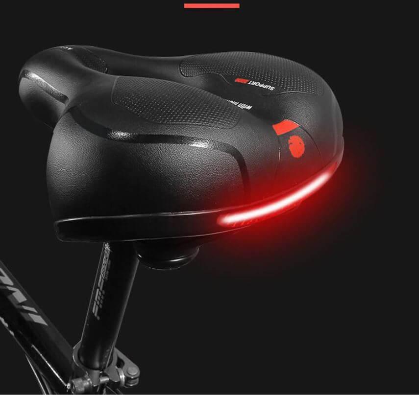 "Comfortabel ergonomisch fietszadel, waterdicht, ademend leder, reflector, geschikt voor alle fietsen, diverse kleuren."