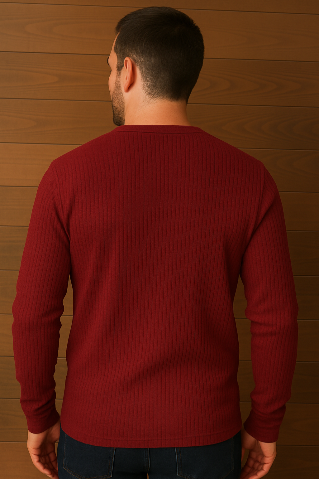 "Comfortabel heren Henley shirt, grijze wafelstructuur, met knoopsluiting, casual en sportieve stijl voor elke gelegenheid."