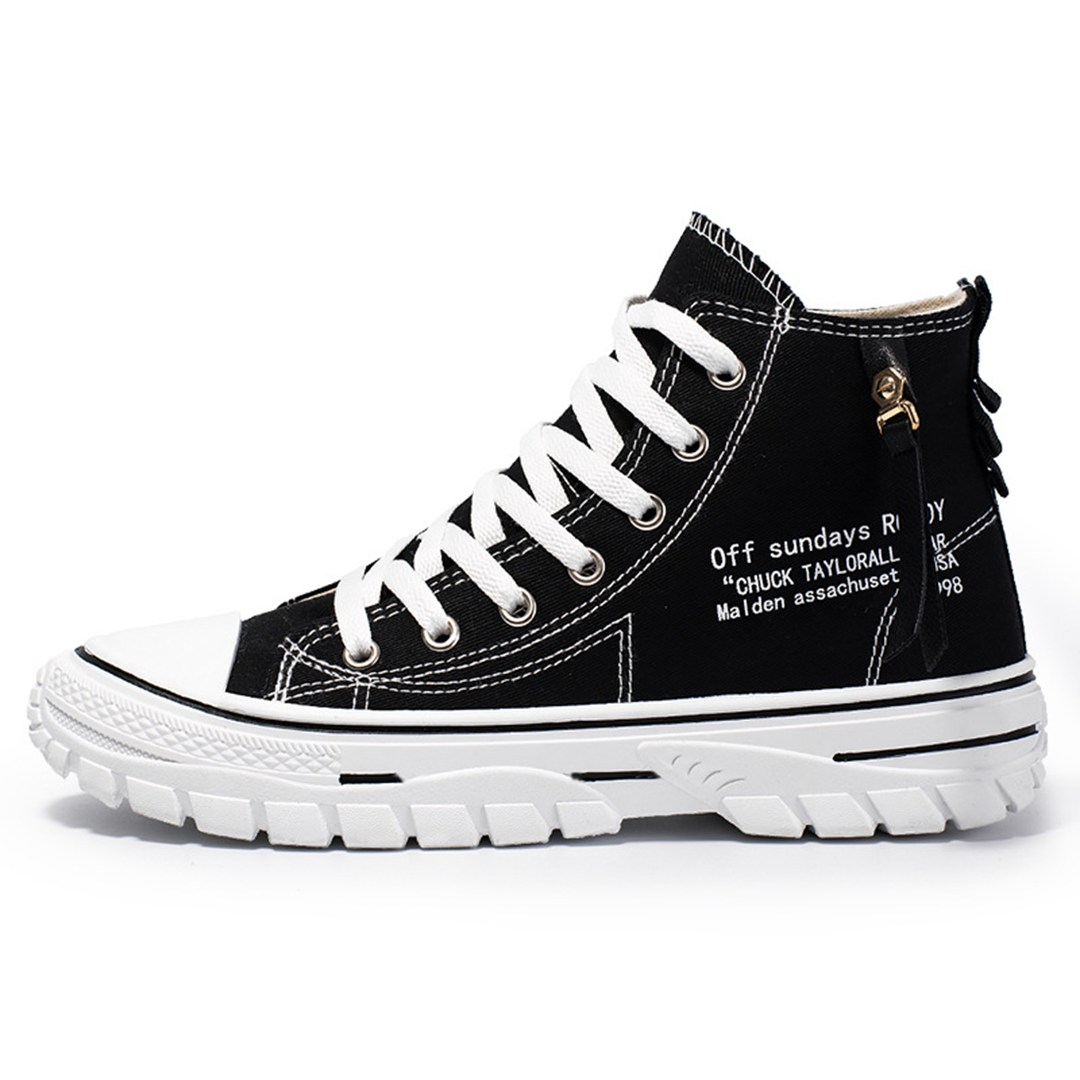 "Comfortabele MILAN high-top sneakers voor heren met stijlvol design, canvas bovenkant en rubberen zool voor optimale grip."