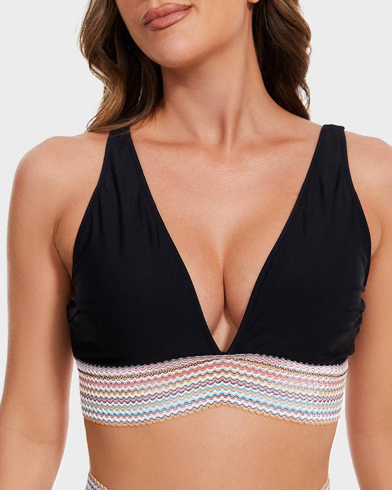 "Corrigerende rode bikini met buikcontrole en kleurblokontwerp voor dames, high-waisted en stijlvolle pasvorm"