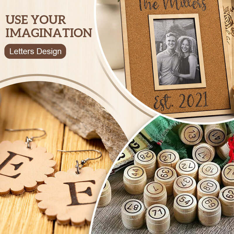 DIY Houtgraveerset: 26 Letters & Cijfers