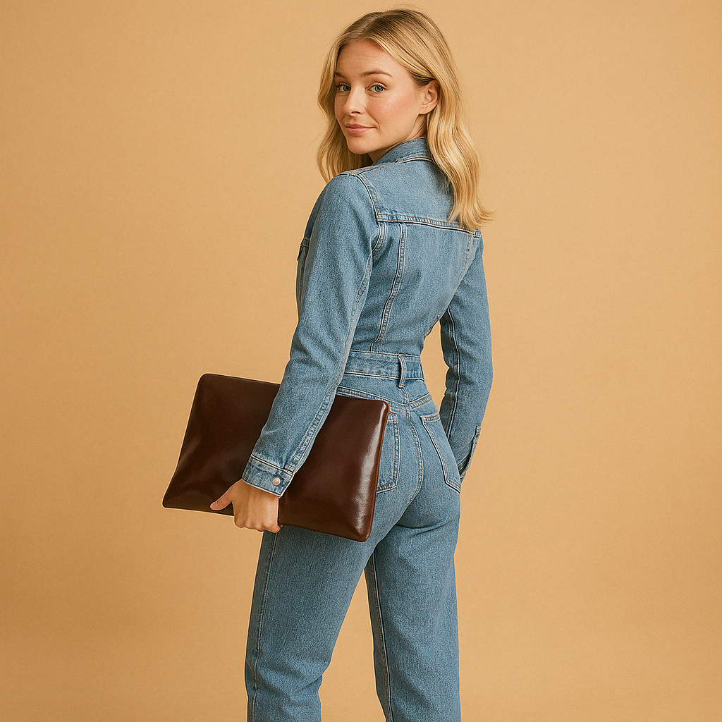 "Denim jumpsuit dames met lange mouwen en rechte pijpen, comfortabel en stijlvol voor dagelijks gebruik in elk seizoen."