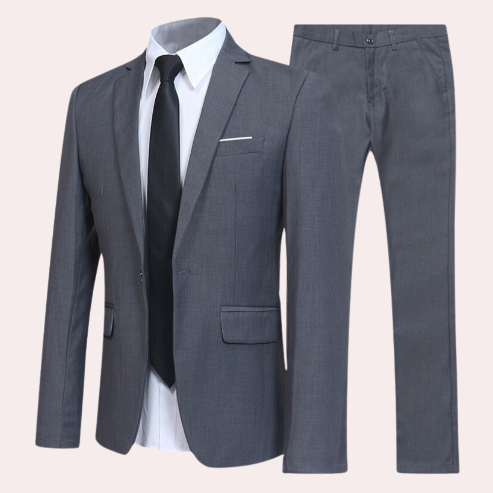 "Donkerblauw herenpak slim fit, formele kleding, elegante stijl, geschikt voor formele gelegenheden, moderne en luxe uitstral