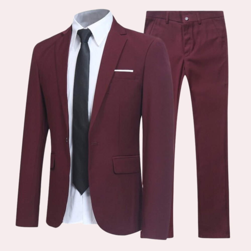 "Donkerblauw herenpak slim fit, formele kleding, elegante stijl, geschikt voor formele gelegenheden, moderne en luxe uitstral