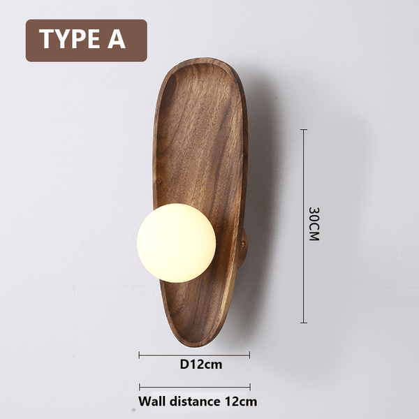 Elegant ontworpen wandlamp van natuurlijk hout, LED-verlichting, geeft een warme uitstraling in moderne of klassieke interieu