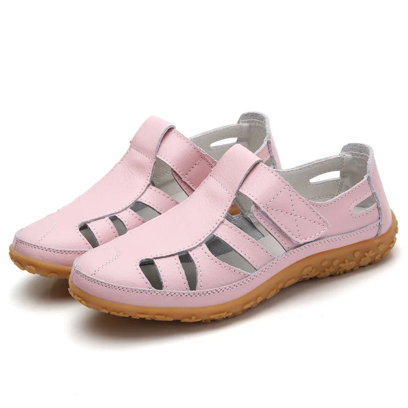 "Elegante dames sandalen met orthopedisch design en anti-slipzool, beige kleur, open teen, ideaal voor dagelijks gebruik."