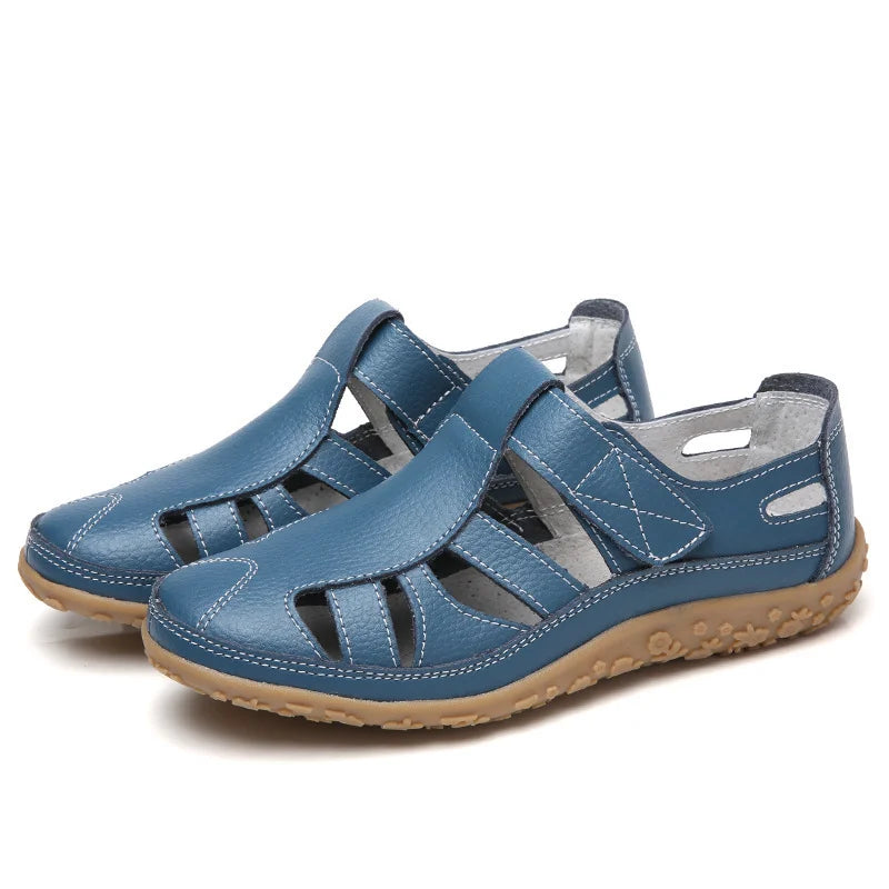 "Elegante dames sandalen met orthopedisch design en anti-slipzool, beige kleur, open teen, ideaal voor dagelijks gebruik."