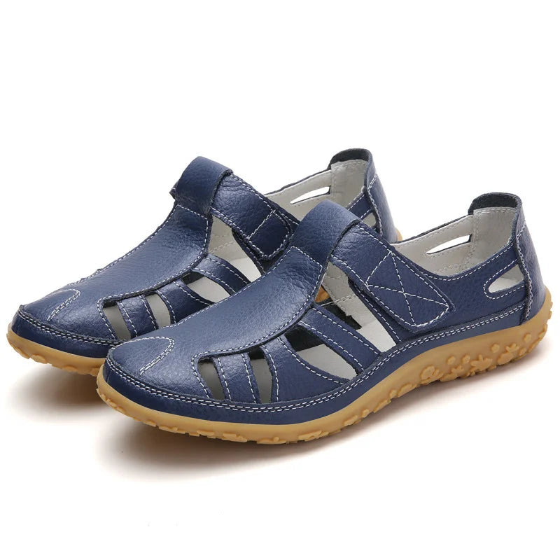 "Elegante dames sandalen met orthopedisch design en anti-slipzool, beige kleur, open teen, ideaal voor dagelijks gebruik."