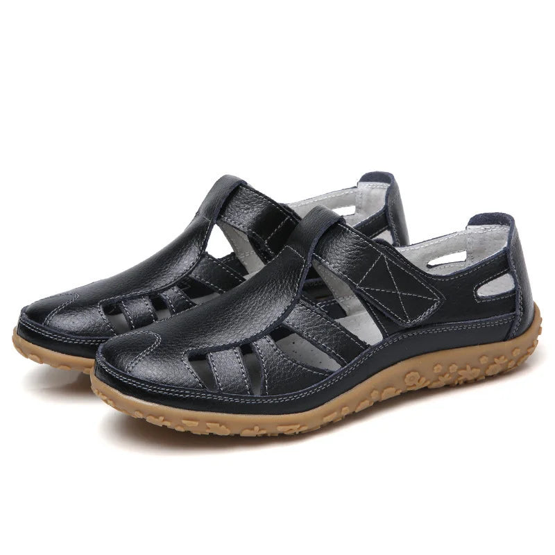 "Elegante dames sandalen met orthopedisch design en anti-slipzool, beige kleur, open teen, ideaal voor dagelijks gebruik."