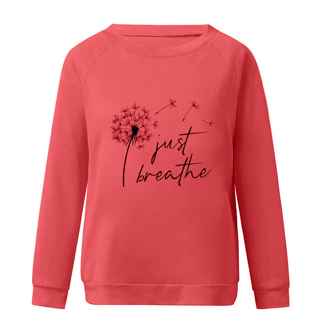 Elegante dames sweatshirt met lange mouwen, beschikbaar in blauw, bruin, groen, rood. Stijlvol en warm, ideaal voor elke outf