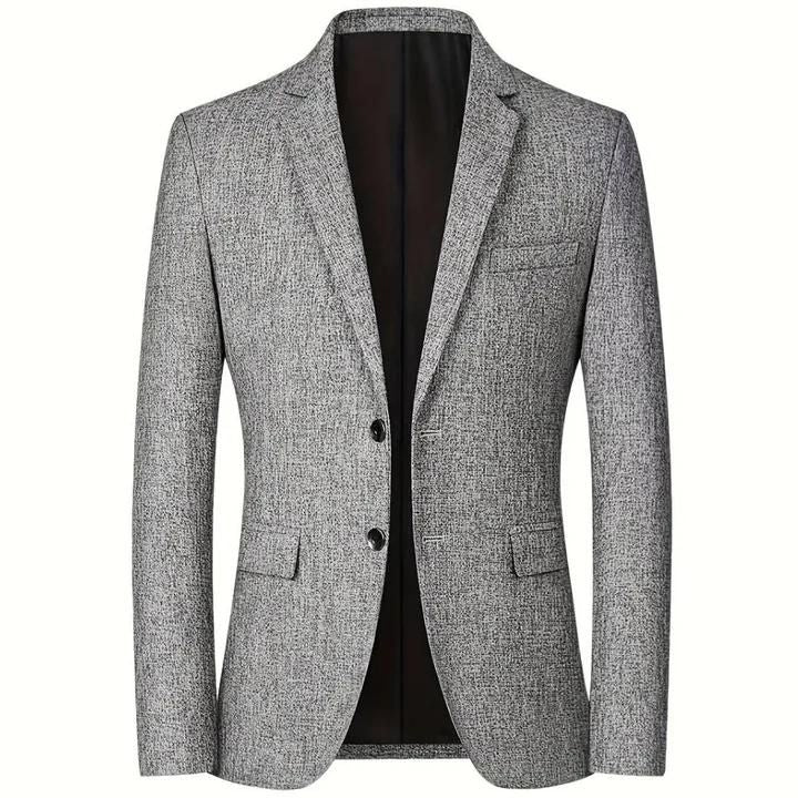 "Elegante herens blazer in marineblauw met klassiek ontwerp; veelzijdig voor elke gelegenheid en gemaakt van hoogwaardige sto