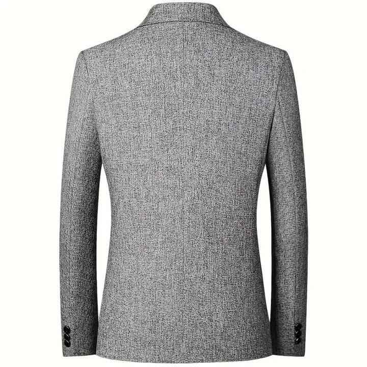 "Elegante herens blazer in marineblauw met klassiek ontwerp; veelzijdig voor elke gelegenheid en gemaakt van hoogwaardige sto