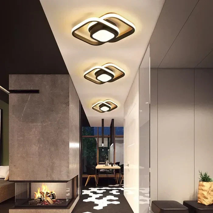 "Elegante LED plafondlamp met dubbel ring design, modern en energiezuinig. Helder warm wit licht, geschikt voor elk interieur