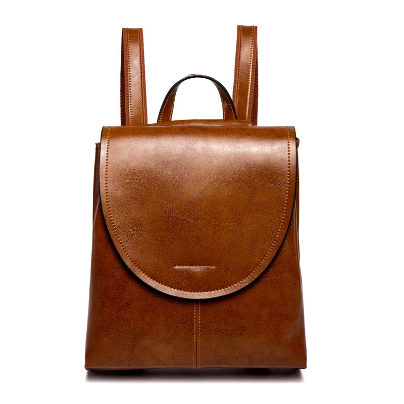 "Elegante leren rugzak met veelzijdige opbergruimte, hoogwaardig leer, tijdloos ontwerp, ideaal voor modebewuste vrouwen."