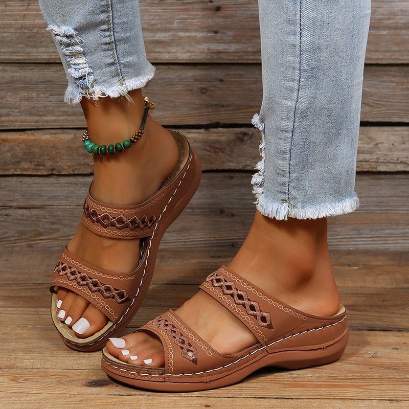 Elegante orthopedische Jolie sandalen met drievoudige boogondersteuning en verstelbare bandjes voor dames, stijlvol en comfor