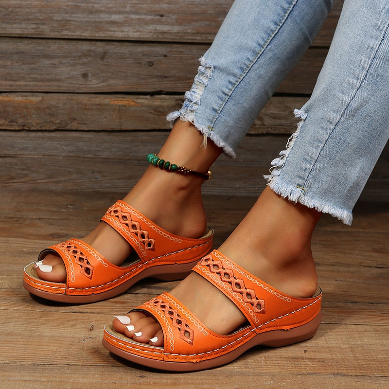 Elegante orthopedische Jolie sandalen met drievoudige boogondersteuning en verstelbare bandjes voor dames, stijlvol en comfor