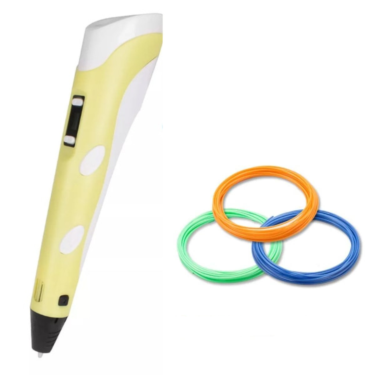 "Ergonomische 3D pen met verstelbare snelheid, lichtgrijs design, geschikt voor creatieve projecten, met precisiecontrole."