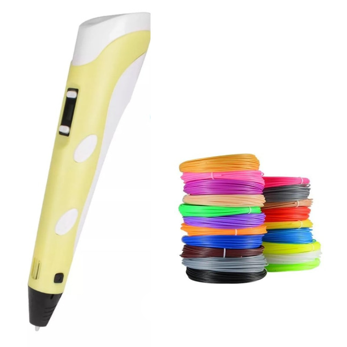 "Ergonomische 3D pen met verstelbare snelheid, lichtgrijs design, geschikt voor creatieve projecten, met precisiecontrole."