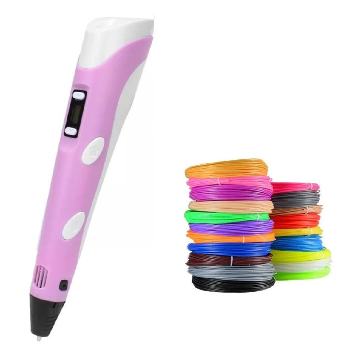"Ergonomische 3D pen met verstelbare snelheid, lichtgrijs design, geschikt voor creatieve projecten, met precisiecontrole."