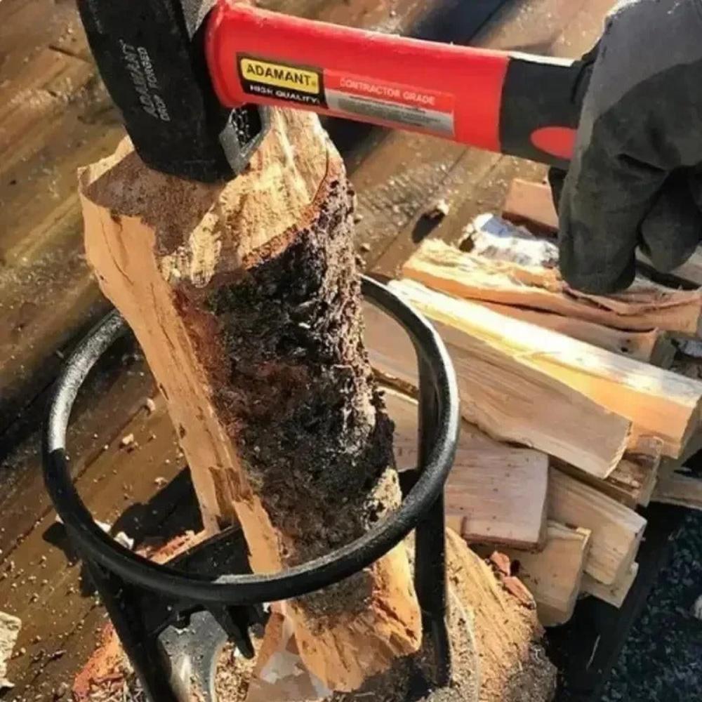 "Handmatige houtsplijter van koolstofstaal met robuuste constructie, ideaal voor efficiënt kloven van brandhout."