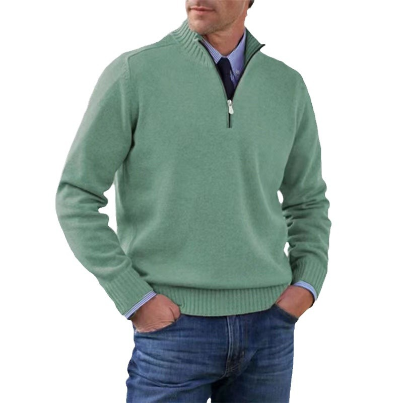 "Heren casual trui, halve rits, diverse kleuren, stijlvolle kraag, veelzijdig en comfortabel design. Perfect voor elke gelege