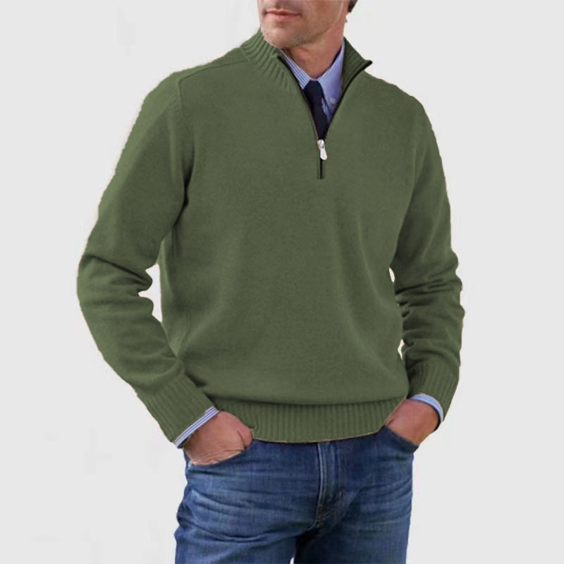 "Heren casual trui, halve rits, diverse kleuren, stijlvolle kraag, veelzijdig en comfortabel design. Perfect voor elke gelege