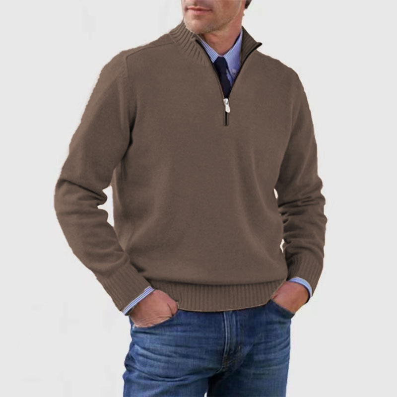 "Heren casual trui, halve rits, diverse kleuren, stijlvolle kraag, veelzijdig en comfortabel design. Perfect voor elke gelege