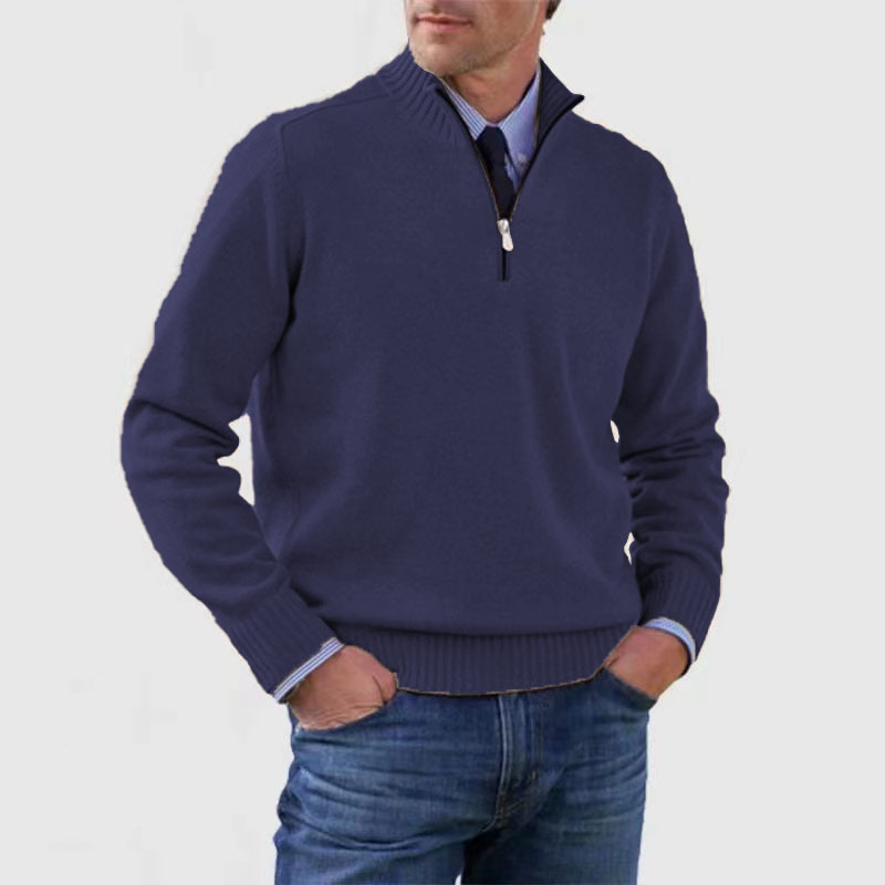 "Heren casual trui, halve rits, diverse kleuren, stijlvolle kraag, veelzijdig en comfortabel design. Perfect voor elke gelege