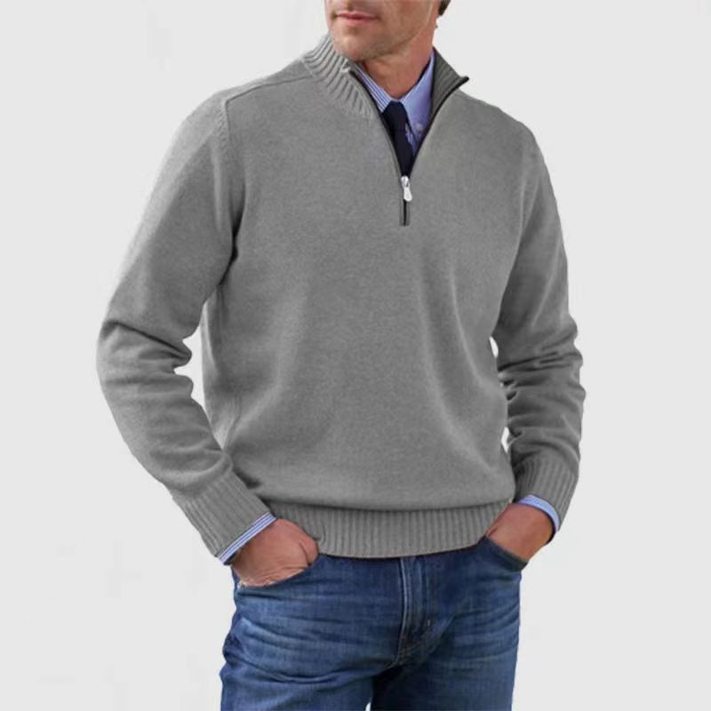 "Heren casual trui, halve rits, diverse kleuren, stijlvolle kraag, veelzijdig en comfortabel design. Perfect voor elke gelege