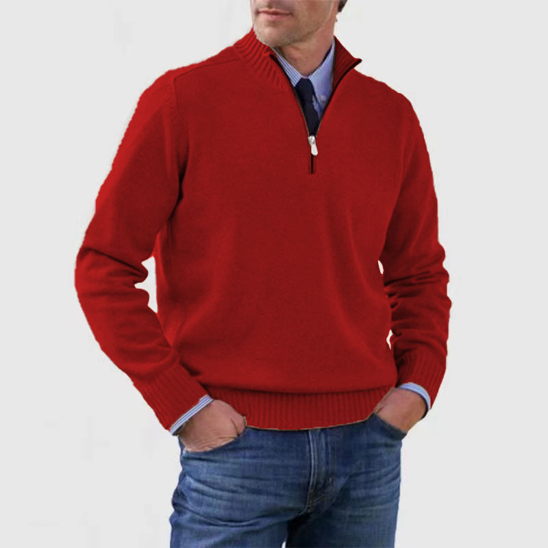 "Heren casual trui, halve rits, diverse kleuren, stijlvolle kraag, veelzijdig en comfortabel design. Perfect voor elke gelege