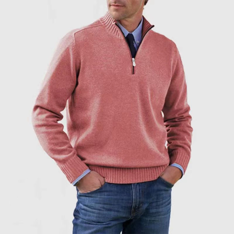 "Heren casual trui, halve rits, diverse kleuren, stijlvolle kraag, veelzijdig en comfortabel design. Perfect voor elke gelege