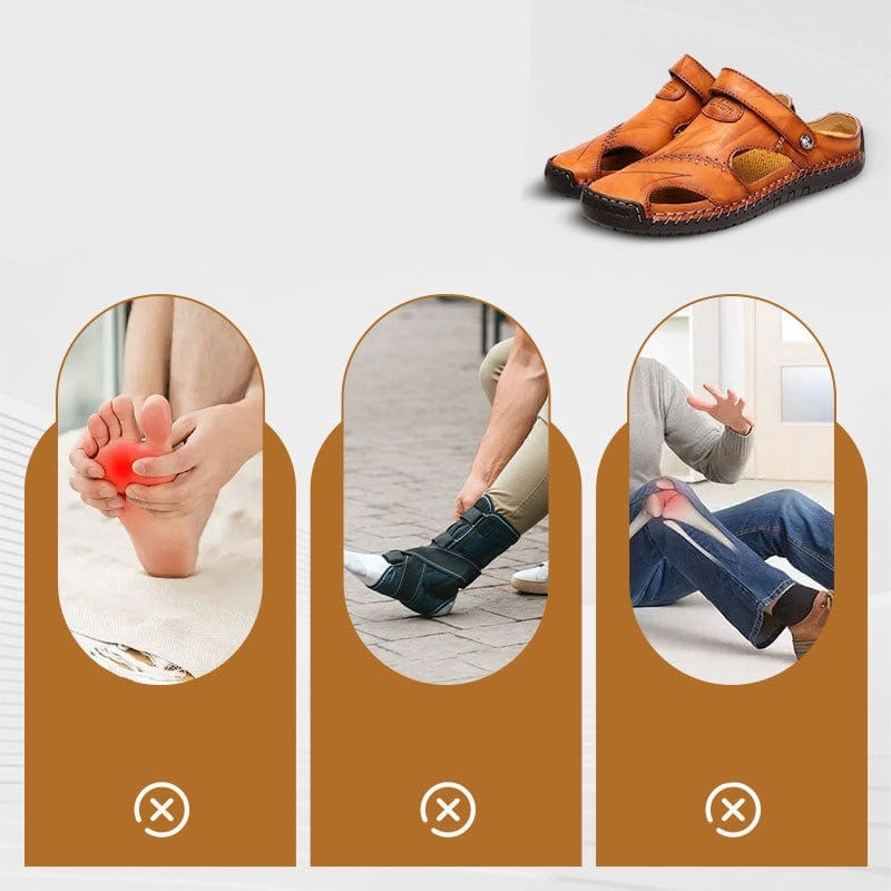 "Heren leren sandalen: klassiek design, duurzaam leer, comfortabele pasvorm, ideaal voor elke outfit."