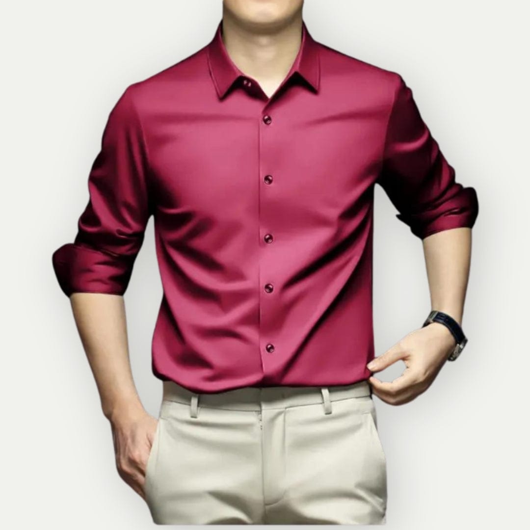"Heren slim fit overhemd, wit, kreukvrij, stijlvolle en comfortabele pasvorm, geschikt voor zakelijke en informele gelegenhed