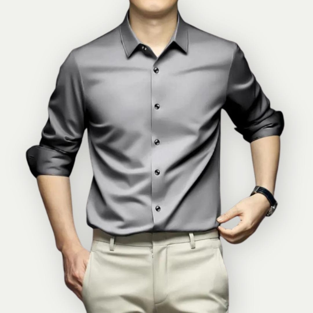 "Heren slim fit overhemd, wit, kreukvrij, stijlvolle en comfortabele pasvorm, geschikt voor zakelijke en informele gelegenhed