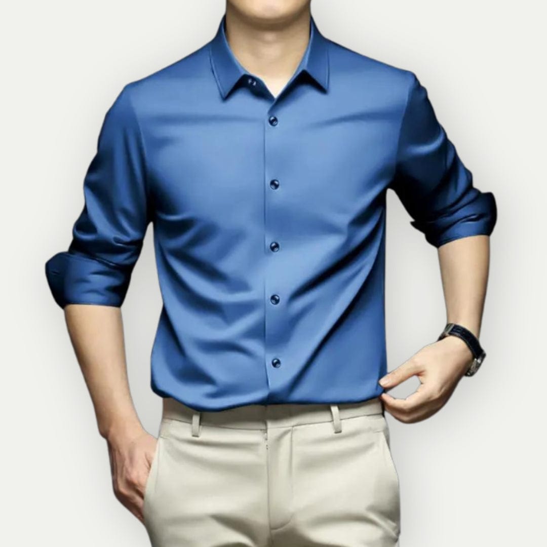 "Heren slim fit overhemd, wit, kreukvrij, stijlvolle en comfortabele pasvorm, geschikt voor zakelijke en informele gelegenhed