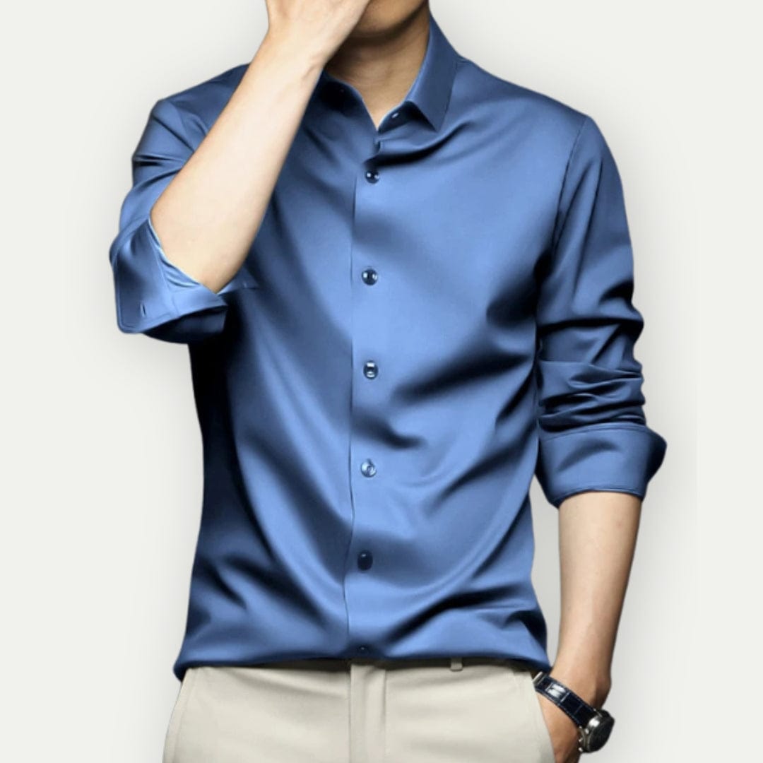 "Heren slim fit overhemd, wit, kreukvrij, stijlvolle en comfortabele pasvorm, geschikt voor zakelijke en informele gelegenhed