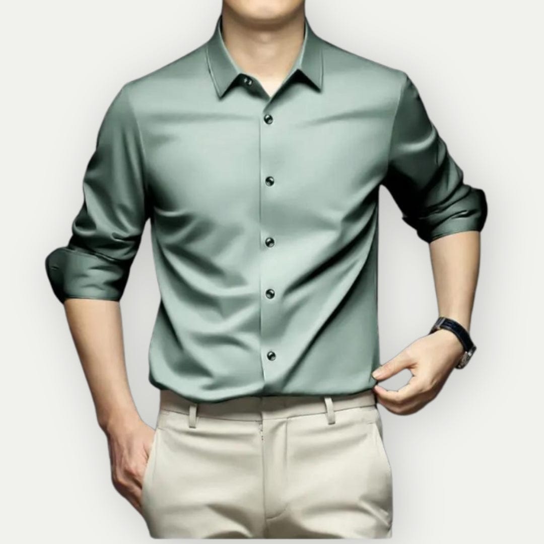 "Heren slim fit overhemd, wit, kreukvrij, stijlvolle en comfortabele pasvorm, geschikt voor zakelijke en informele gelegenhed
