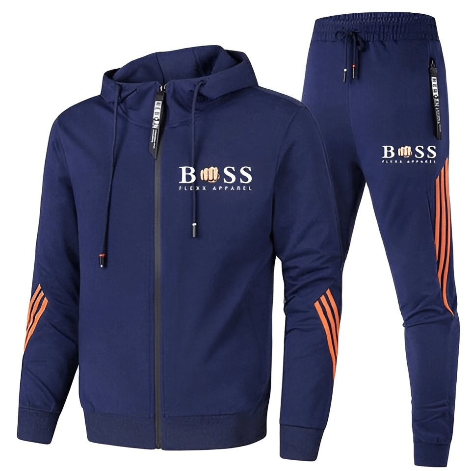 "Heren sportset met ademend T-shirt en comfortabele broek, perfecte pasvorm voor diverse sportactiviteiten."
