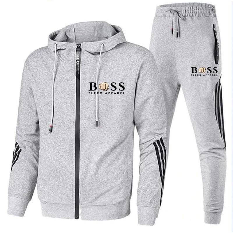 "Heren sportset met ademend T-shirt en comfortabele broek, perfecte pasvorm voor diverse sportactiviteiten."