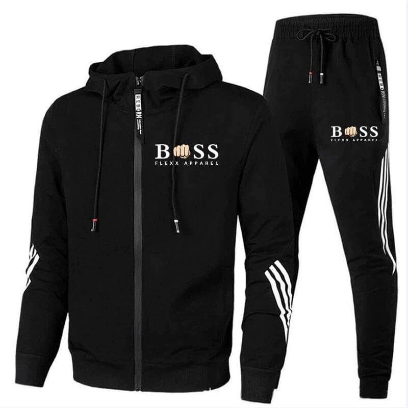"Heren sportset met ademend T-shirt en comfortabele broek, perfecte pasvorm voor diverse sportactiviteiten."
