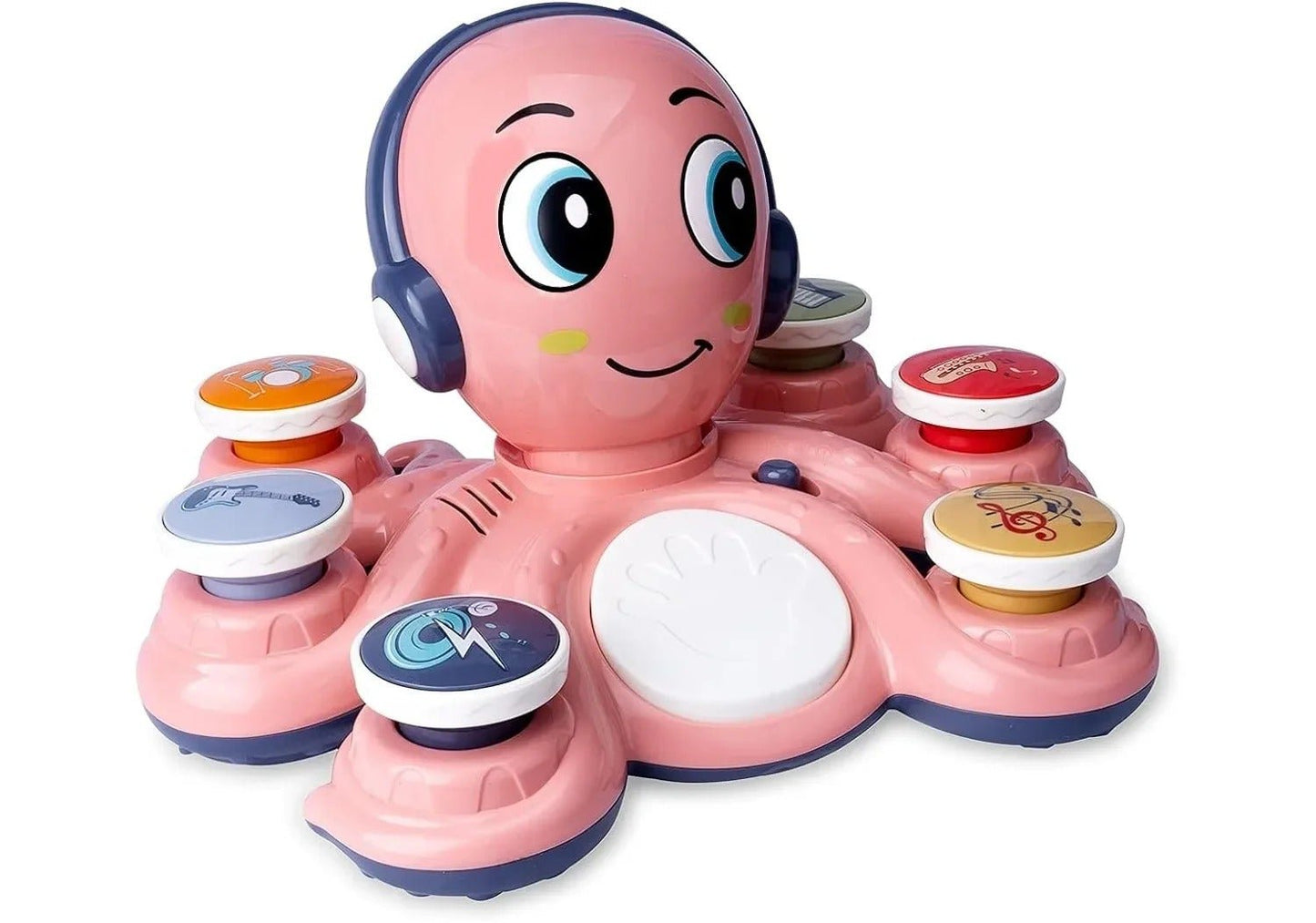Interactieve kleurrijke octopus muziek speelgoed voor kinderen met knoppen, ideaal voor creatieve en muzikale ontwikkeling.