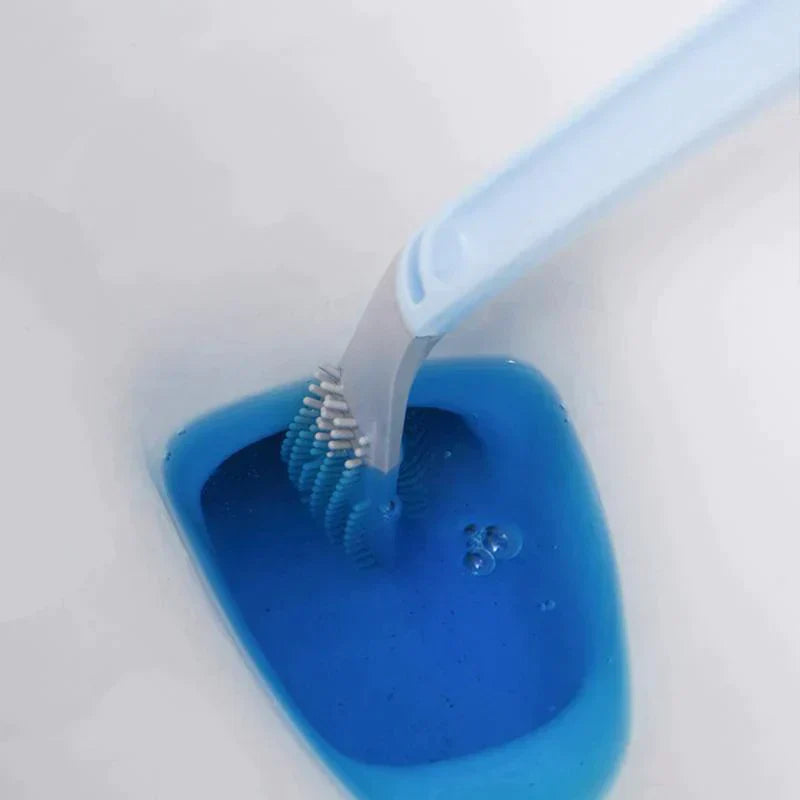 L-vormige toiletborstel met flexibele TPR-borstelharen, innovatief voor hygiëne en stijl, geschikt voor moeilijk bereikbare p