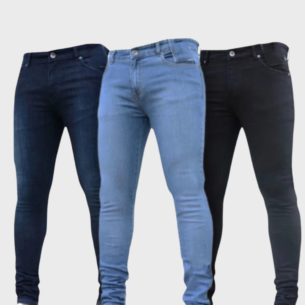 "Lichtblauwe heren skinny jeans, slank ontwerp voor comfort en stijl, ideaal voor casual en semi-formele gelegenheden."